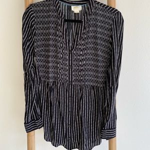 Maeve Black & White Long Sleeve Blouse - Size 6